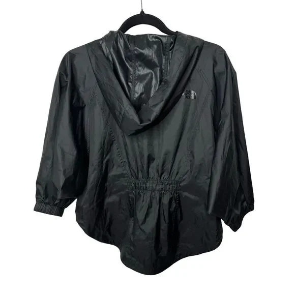 The North Face Pullover Jacket Windbreaker Women Hooded Black Logo Pockets Small - Picture 2 of 11